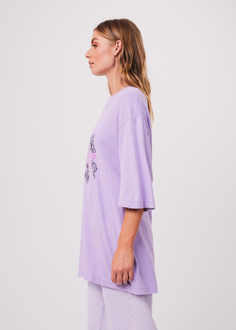 AFENDS W PINK NOISE HEMP OVERSIZED TEE - Boutique Homies