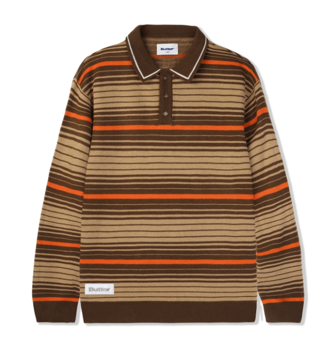 BUTTER GOODS M STRIPE KNITTED POLO - Boutique Homies
