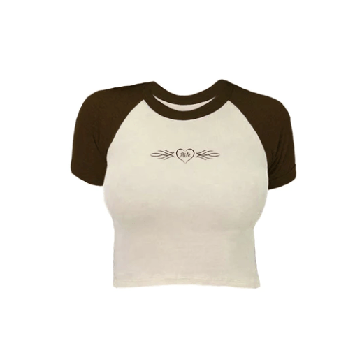 PÂLE W HEART CROP TEE - Boutique Homies