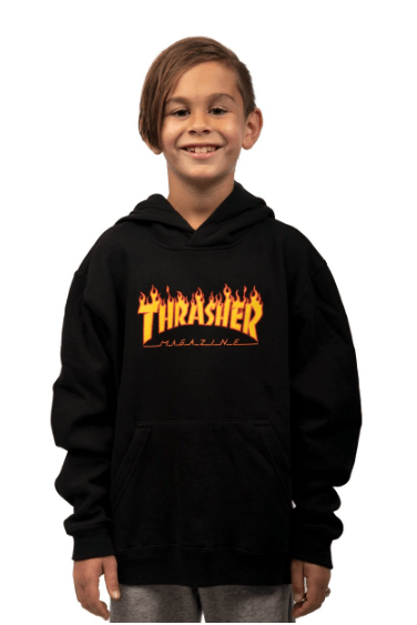 THRASHER Y FLAME HOOD - Boutique Homies